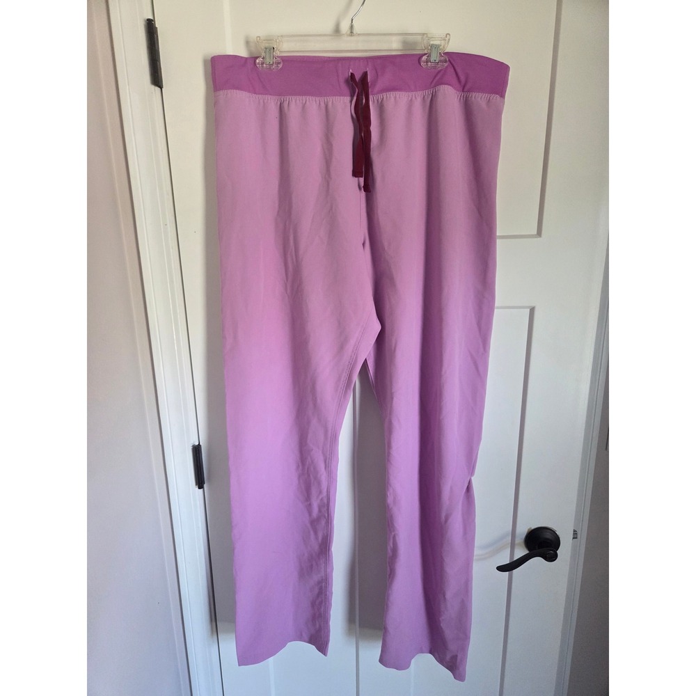 FIGS Technical Collection Purple Scrub Pants Womens XL Tall Drawstring Straight